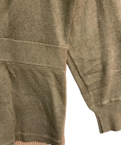 RRL（ダブルアールエル）RRL (ダブルアールエル) コットンリネンニットカーディガン ブラウン×カーキ サイズ:Lの古着・服飾アイテム
