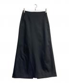 Sov.ソブ）の古着「ダブルサテントラペーズスカート　0302-071-243」｜ブラック