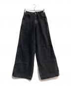 adidas Originalsアディダスオリジナル）の古着「プレミアム エッセンシャルズ ワイドレッグデニムパンツ　IW5761」｜ブラック