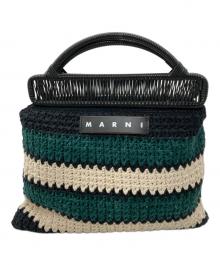 MARNI（マルニ）の古着「クロシェニットバッグ」｜グリーン×ブラック