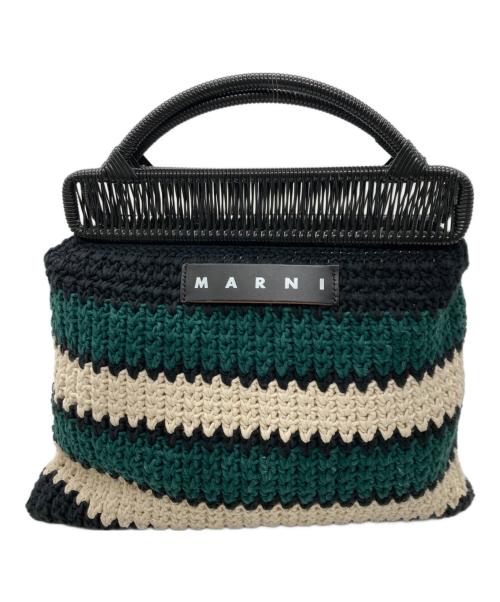 MARNI（マルニ）MARNI (マルニ) クロシェニットバッグ グリーン×ブラックの古着・服飾アイテム