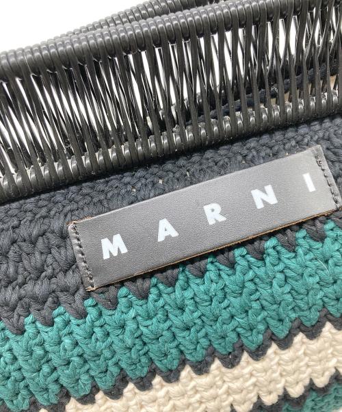 MARNI（マルニ）MARNI (マルニ) クロシェニットバッグ グリーン×ブラックの古着・服飾アイテム