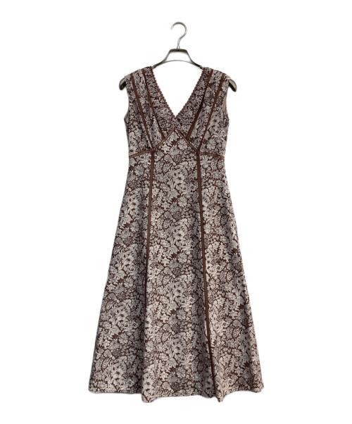 HER LIP TO（ハーリップトゥ）Her lip to (ハーリップトゥ) Lace Trimmed Floral Dress ブラウン サイズ:Sの古着・服飾アイテム