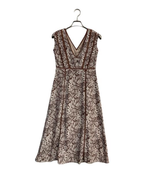 HER LIP TO（ハーリップトゥ）Her lip to (ハーリップトゥ) Lace Trimmed Floral Dress ブラウン サイズ:Sの古着・服飾アイテム