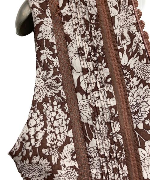HER LIP TO（ハーリップトゥ）Her lip to (ハーリップトゥ) Lace Trimmed Floral Dress ブラウン サイズ:Sの古着・服飾アイテム