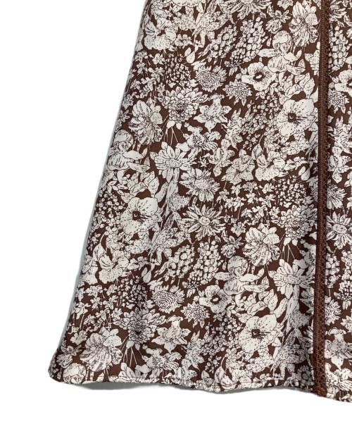 HER LIP TO（ハーリップトゥ）Her lip to (ハーリップトゥ) Lace Trimmed Floral Dress ブラウン サイズ:Sの古着・服飾アイテム