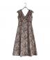 Her lip to（ハーリップトゥ）の古着「Lace Trimmed Floral Dress」｜ブラウン