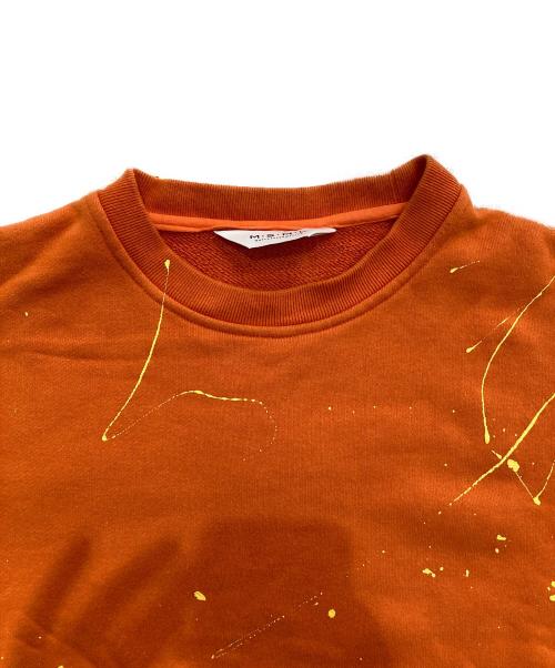 MUSIC SAVED MY LIFE（ミュージック セイブ マイ ライフ）MUSIC SAVED MY LIFE (ミュージック セイブ マイ ライフ) ペイントバイカラースウェット　M101-02L5-CL51 オレンジ サイズ:Lの古着・服飾アイテム