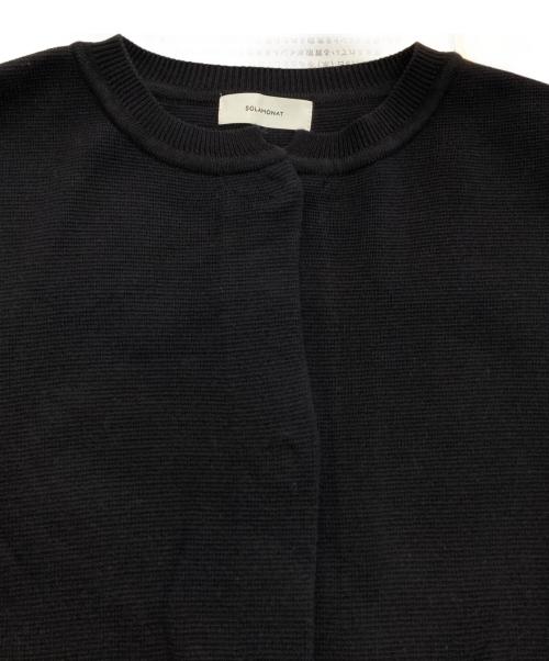 SOLAMONAT（ソラモナ）SOLAMONAT (ソラモナ) ウエハースニットワイドカーディガン ブラック サイズ:Freeの古着・服飾アイテム