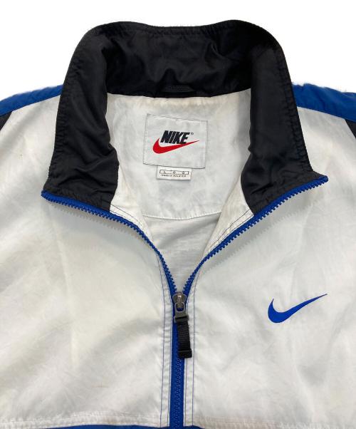 NIKE（ナイキ）NIKE (ナイキ) ナイロンジャケット　銀タグ ブルー×ホワイト サイズ:Lの古着・服飾アイテム