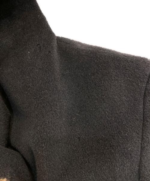 MaxMara（マックスマーラ）MaxMara (マックスマーラ) ウールカシミヤフーデッドコート　白タグ ブラック サイズ:J40の古着・服飾アイテム