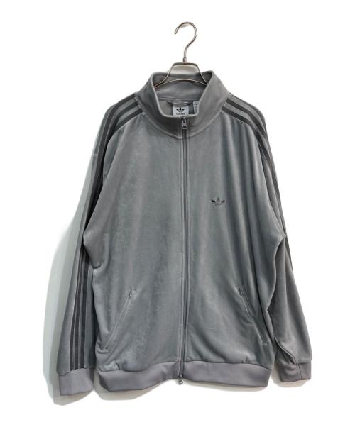 adidas（アディダス）adidas (アディダス) ベッケンバウアー ベロア トラックジャケット グレー サイズ:Lの古着・服飾アイテム