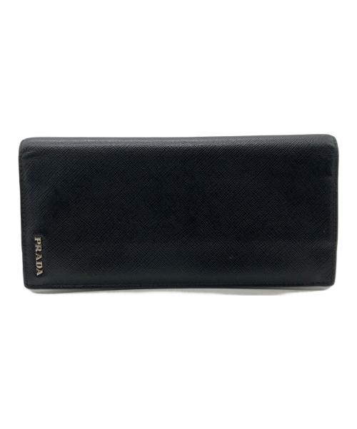 PRADA（プラダ）PRADA (プラダ) サフィアーノレザーウォレット ブラックの古着・服飾アイテム