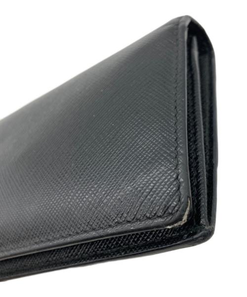 PRADA（プラダ）PRADA (プラダ) サフィアーノレザーウォレット ブラックの古着・服飾アイテム