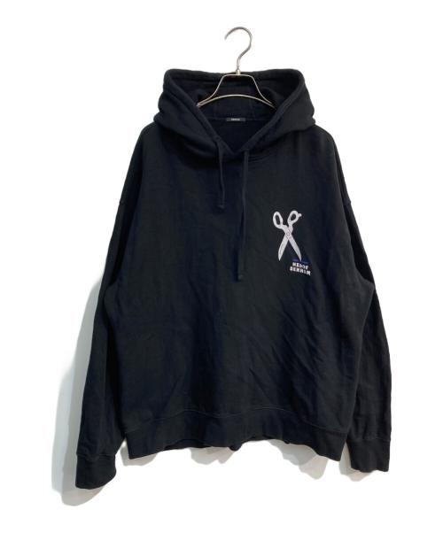 Denham（デンハム）Denham (デンハム) HEDOF (ヘドフ) シザーグラフィックパーカー　01-22-02-60-120 ブラック サイズ:XLの古着・服飾アイテム