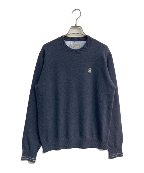 The shepherd UNDERCOVER（ザシェパード アンダーカバー）the shepherd UNDERCOVER (ザシェパード アンダーカバー) ウールカシミヤニットセーター　US2D4991-2 ネイビー サイズ:3の古着・服飾アイテム
