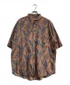 JOURNAL STANDARD TRISECTジャーナルスタンダード トライセクト）の古着「LIBERTY ファットシルエットボタンダウン S/Sシャツ」｜ネイビー×オレンジ