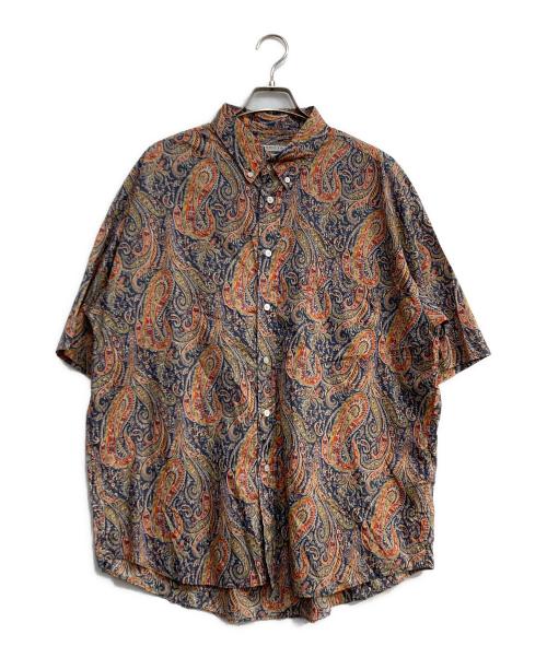JOURNAL STANDARD TRISECT（ジャーナルスタンダード トライセクト）JOURNAL STANDARD TRISECT (ジャーナルスタンダード トライセクト) LIBERTY ファットシルエットボタンダウン S/Sシャツ ネイビー×オレンジ サイズ:Mの古着・服飾アイテム