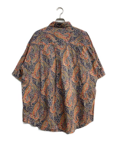 JOURNAL STANDARD TRISECT（ジャーナルスタンダード トライセクト）JOURNAL STANDARD TRISECT (ジャーナルスタンダード トライセクト) LIBERTY ファットシルエットボタンダウン S/Sシャツ ネイビー×オレンジ サイズ:Mの古着・服飾アイテム