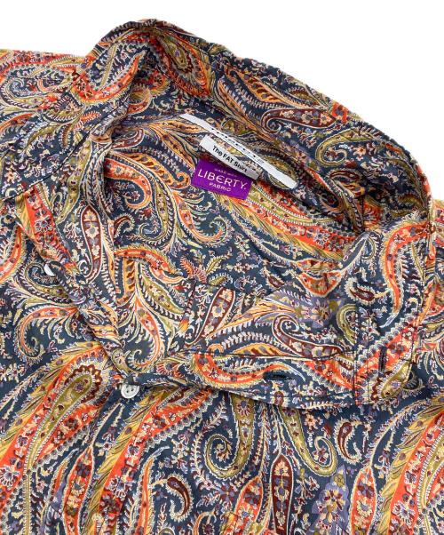 JOURNAL STANDARD TRISECT（ジャーナルスタンダード トライセクト）JOURNAL STANDARD TRISECT (ジャーナルスタンダード トライセクト) LIBERTY ファットシルエットボタンダウン S/Sシャツ ネイビー×オレンジ サイズ:Mの古着・服飾アイテム