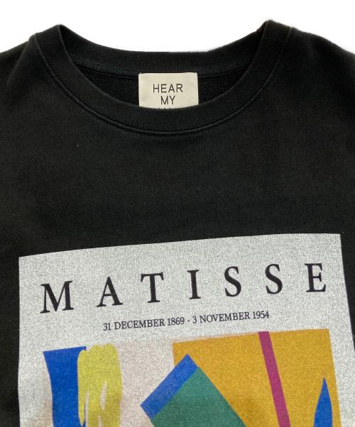 HEAR MY NAME（ヒアマイネーム）HEAR MY NAME (ヒアマイネーム) プリントスウェット　HMNED-24AW-01SW ブラック サイズ:Lの古着・服飾アイテム