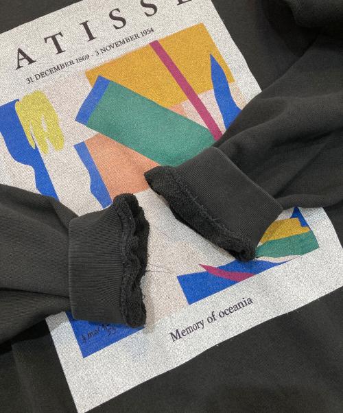 HEAR MY NAME（ヒアマイネーム）HEAR MY NAME (ヒアマイネーム) プリントスウェット　HMNED-24AW-01SW ブラック サイズ:Lの古着・服飾アイテム