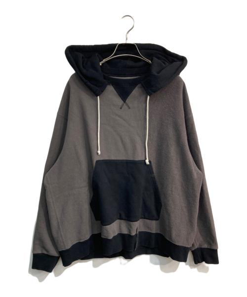 Name.（ネーム）Name. (ネーム) アシンメトリック スイッチングフーディ　NMCU-022 チャコールグレー サイズ:2の古着・服飾アイテム