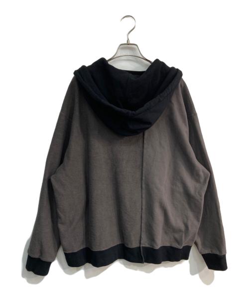 Name.（ネーム）Name. (ネーム) アシンメトリック スイッチングフーディ　NMCU-022 チャコールグレー サイズ:2の古着・服飾アイテム