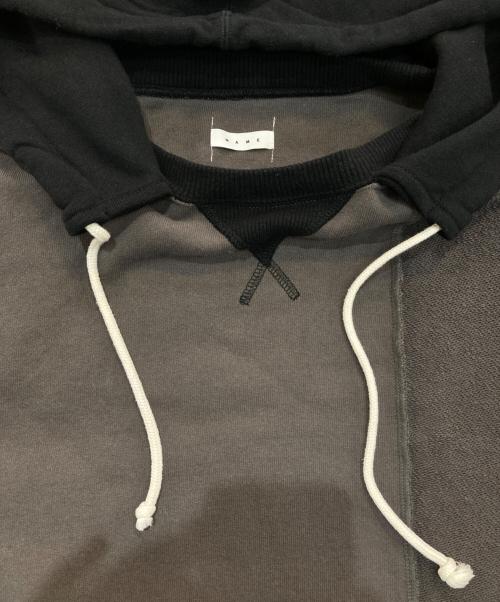 Name.（ネーム）Name. (ネーム) アシンメトリック スイッチングフーディ　NMCU-022 チャコールグレー サイズ:2の古着・服飾アイテム