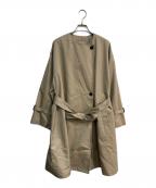 12closetトゥエルブクローゼット）の古着「ノーカラートレンチコート　713512710」｜ベージュ