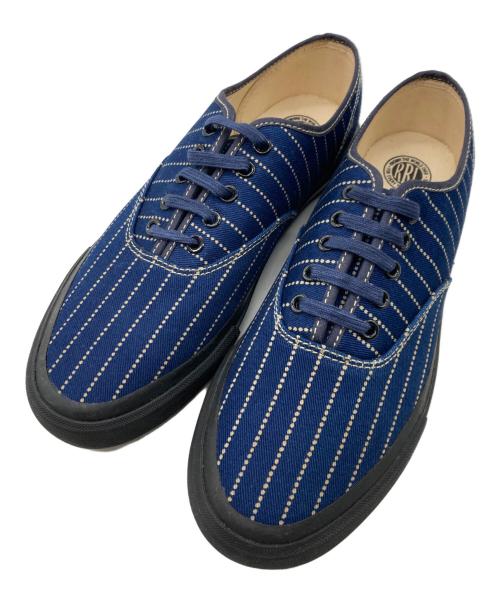RRL（ダブルアールエル）RRL (ダブルアールエル) ストライプローカットスニーカー インディゴ サイズ:7Ｄの古着・服飾アイテム