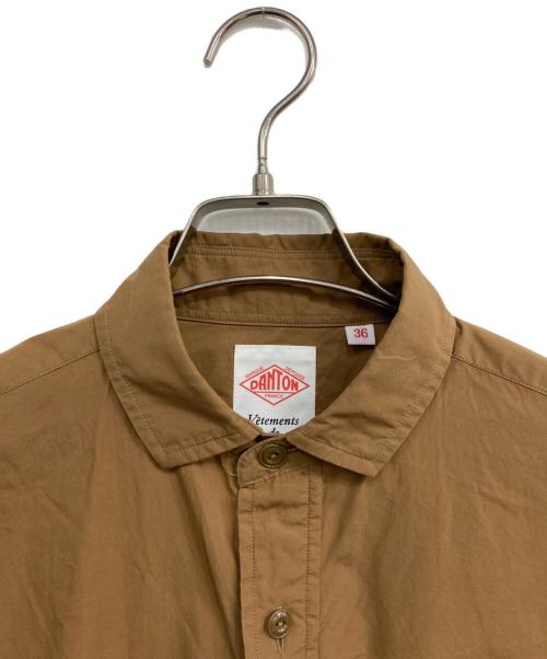 DANTON（ダントン）DANTON (ダントン) 半袖プルオーバーシャツワンピース ブラウン サイズ:36の古着・服飾アイテム