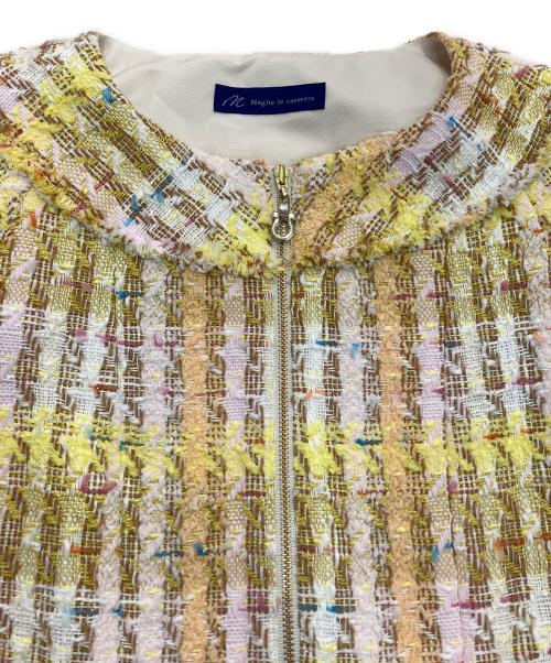 Maglie le cassetto（マーリエ ル カセット）Maglie le cassetto (マーリエ ル カセット) コットンキャンディーツイードジャケット　51-40141202 イエロー×オレンジ サイズ:7の古着・服飾アイテム