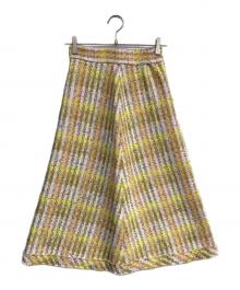 Maglie le cassetto（マーリエ ル カセット）の古着「コットンキャンディーツイードスカート」｜イエロー×オレンジ