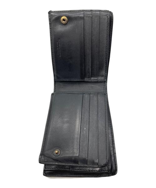 BOTTEGA VENETA（ボッテガベネタ）BOTTEGA VENETA (ボッテガベネタ) イントレチャート2つ折り財布 ブラックの古着・服飾アイテム