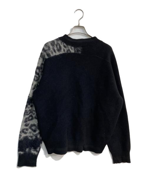 Y-3（ワイスリー）Y-3 (ワイスリー) adidas (アディダス) U LEPPARD KNIT CREW SWEATER　1IM001 ブラック×グレー サイズ:Mの古着・服飾アイテム