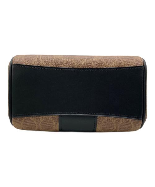 COACH（コーチ）COACH (コーチ) ミニ ローアン クロスボディ・シグネチャー キャンバス・ストライプ ブラウン×ブラックの古着・服飾アイテム