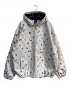 PHAT FARMファットファーム）の古着「総柄フーデッドジャケット　PJ541621」｜ホワイト