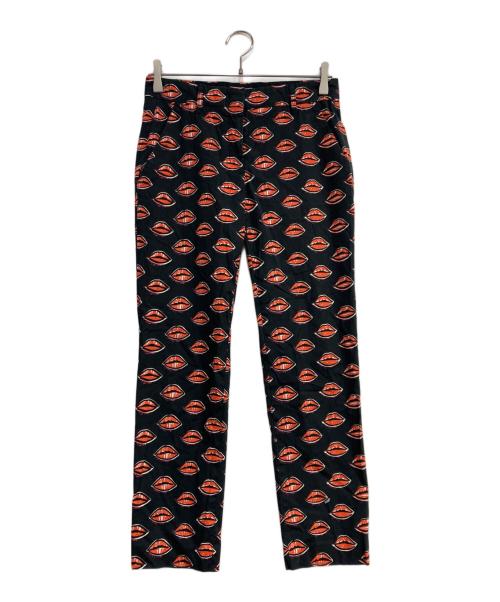 PRADA（プラダ）PRADA (プラダ) リッププリントパンツ ブラック サイズ:38の古着・服飾アイテム