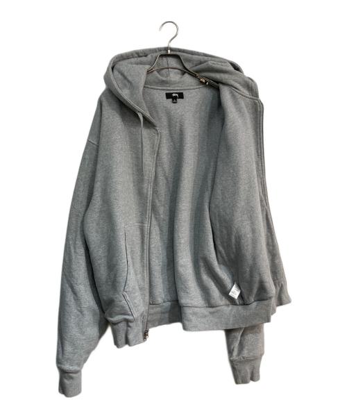 stussy（ステューシー）stussy (ステューシー) Zip up Hoody Parker　118460　Double Face Label グレー サイズ:Lの古着・服飾アイテム