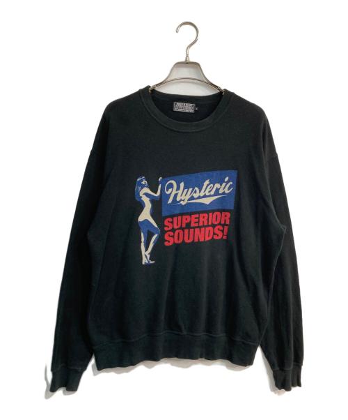 Hysteric Glamour（ヒステリックグラマー）Hysteric Glamour (ヒステリックグラマー) SUPERIOR SOUNDS スウェット　02241CS03 ブラック サイズ:Lの古着・服飾アイテム