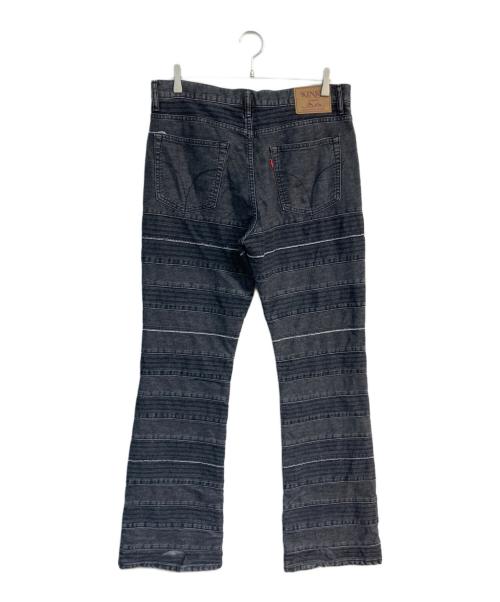 Hysteric Glamour（ヒステリックグラマー）Hysteric Glamour (ヒステリックグラマー) スクラッチフレアデニムパンツ  25SS 　ウミヘビ  グレー サイズ:34の古着・服飾アイテム