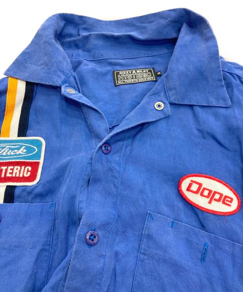 Hysteric Glamour（ヒステリックグラマー）Hysteric Glamour (ヒステリックグラマー) 半袖レーヨンシャツ ブルー サイズ:Mの古着・服飾アイテム