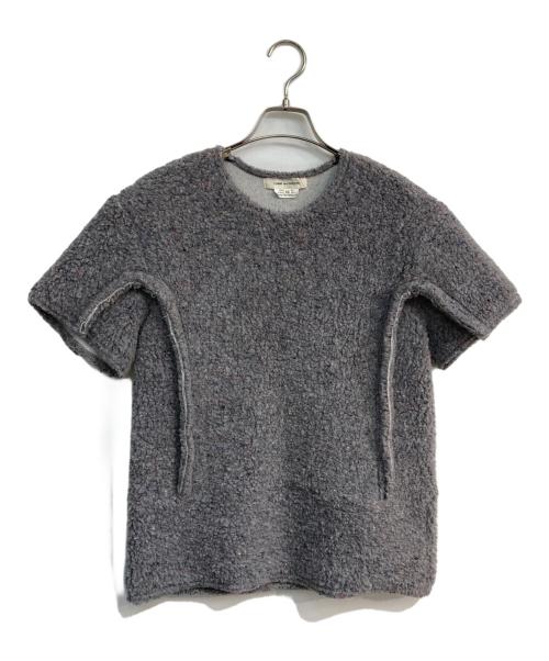 COMME des GARCONS（コムデギャルソン）COMME des GARCONS (コムデギャルソン) インサイドアウトメランジボア半袖カットソー　BLACK ROSE 黒い薔薇 AD2022 グレー サイズ:XSの古着・服飾アイテム