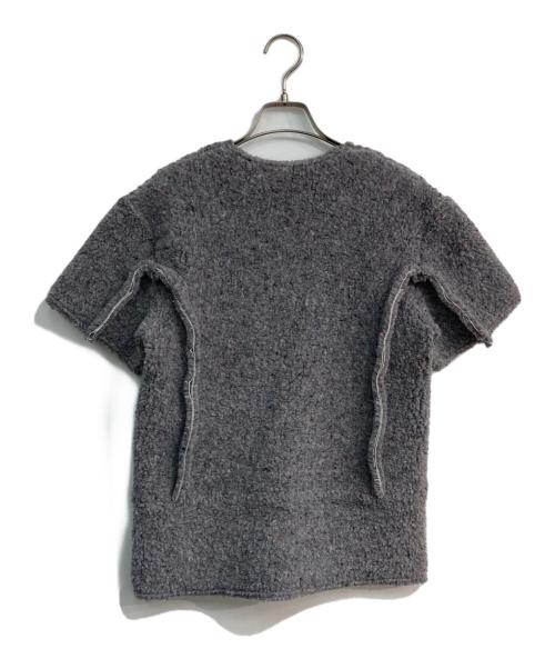 COMME des GARCONS（コムデギャルソン）COMME des GARCONS (コムデギャルソン) インサイドアウトメランジボア半袖カットソー　BLACK ROSE 黒い薔薇 AD2022 グレー サイズ:XSの古着・服飾アイテム