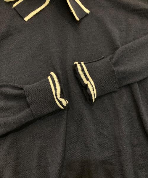 JOHN SMEDLEY（ジョンスメドレー）JOHN SMEDLEY (ジョンスメドレー) LULA ボウタイニットプルオーバー ネイビー サイズ:Mの古着・服飾アイテム