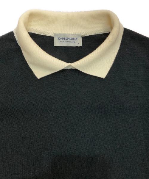 JOHN SMEDLEY（ジョンスメドレー）JOHN SMEDLEY (ジョンスメドレー) 襟付ニットプルオーバー ブラック サイズ:Mの古着・服飾アイテム