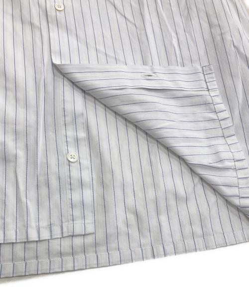 HERMES（エルメス）HERMES (エルメス) 半袖ストライプシャツ ホワイト×ブルー サイズ:43の古着・服飾アイテム