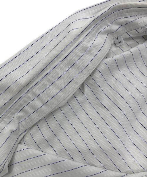HERMES（エルメス）HERMES (エルメス) 半袖ストライプシャツ ホワイト×ブルー サイズ:43の古着・服飾アイテム
