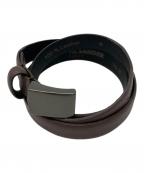 JIL SANDER NAVYジルサンダー ネイビー）の古着「ナローレザーベルト」｜ブラウン